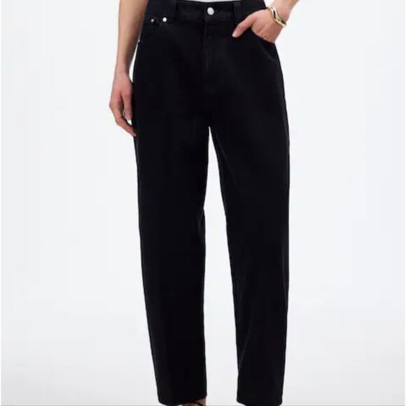 NEW Madewell The Arc-Leg Black Straight Leg Tapered Barrel Denim Jeans - Picture 2 of 14